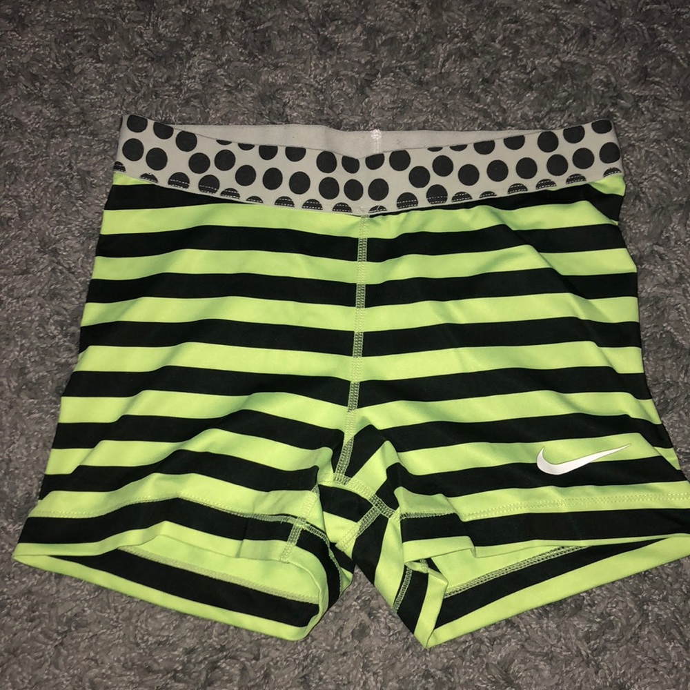 Neon yellow and black nike pro spandex